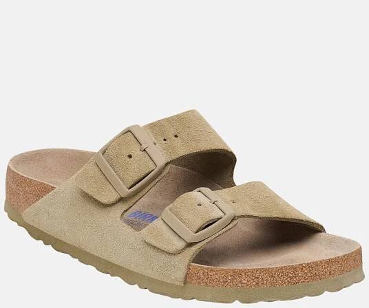 Šedé Regular Pantofle Arizona Soft Footbed Suede Leather