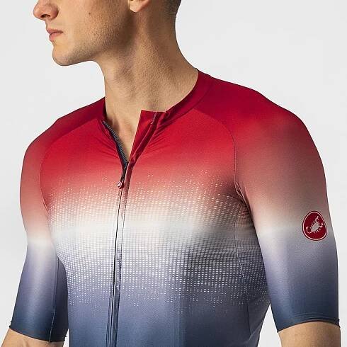 Castelli Aero Race 6.0 pánský dres krátký rukáv Savile blue/Pro red