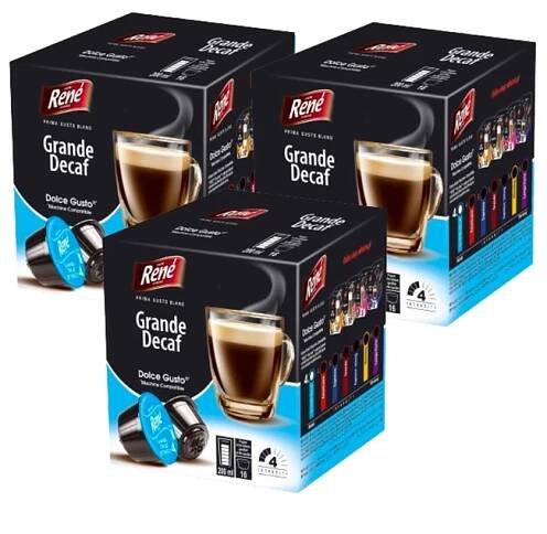 Kapsle pro Dolce Gusto René CAFE DECAF / KÁVA BEZ KOFEINU 3x16 ks