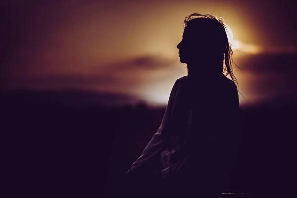 Silhouette of Person stock image. Image of sunset, outdoors - 120142645