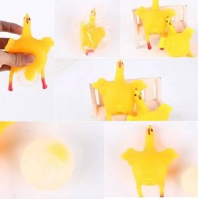 Přeplněný stresový míček Vajíčko pro nosnice Hračka Roztomilý vtipný přívěsek na klíče Dětské hračky 1ks Vent Chicken