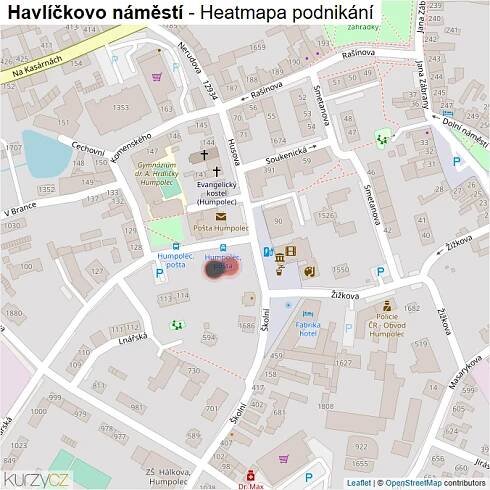Mapa Havlíčkovo náměstí - Firmy v ulici.