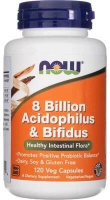 Now Foods Probiotikum Acidophilus a Bifidus 8 miliardy 120 kapslí