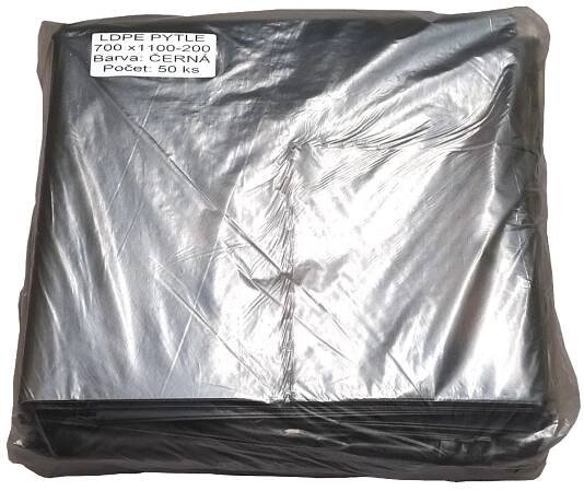 Obrázek z Pytel LDPE černý 70 x 110 cm, 120 l, 200 my, 50 ks 