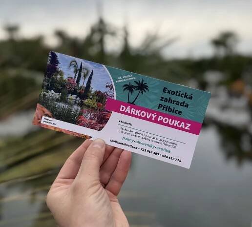 Dárkové poukazy a magnetky | Dárkový poukaz | Exotická zahrada Přibice