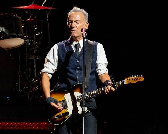 Bruce Springsteen performs during the first night of his 'The Land of Hopes and Dreams' tour at Co-op Live on May 14, 2025 in Manchester, England.