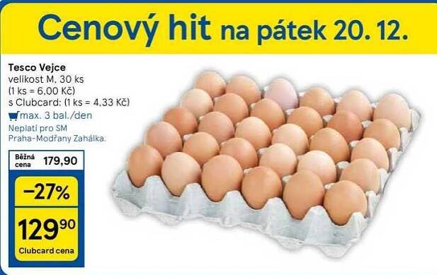 Tesco Vejce velikost M, 30 ks