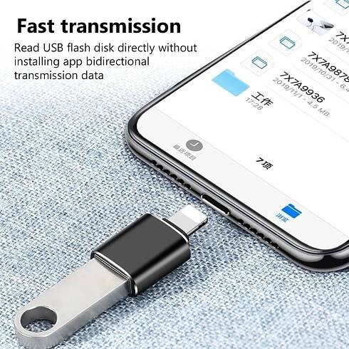 Adaptér USB A na OTG pro iPhone iPad USB flash disk fotoaparát data rychlé nabíjení 3.0