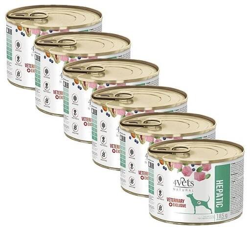 4Vets Natural Veterinary Exclusive Hepatic 6 x 185 g
