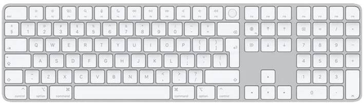 Klávesnice Apple Magic Keyboard s číselnou klávesnicí a Touch ID CZ - bílá