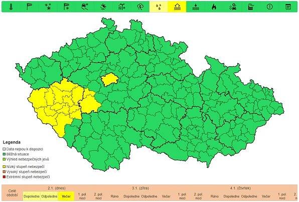 ČHMÚ zpřísnil výstrahu před povodněmi. Ve dvou okresech platilo povodňové ohrožení