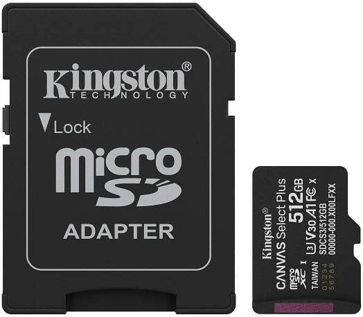 Kingston MicroSDXC 128GB Canvas Select Plus Gen 3 + SD adaptér