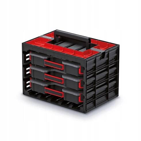 Skříňka s 3 krabičkovými organizéry 41,5 × 29 × 29 cm, černá, 29×29×41 cm