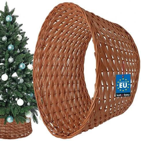 Koš z proutí ø60 cm na stojan pod vánoční stromek boho - Barva přírodní
