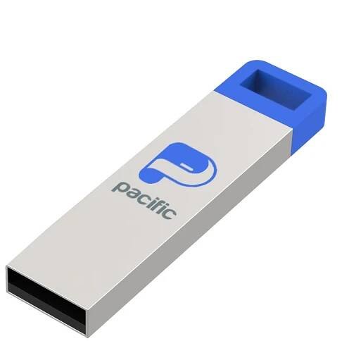 Kovový mini USB flash disk s barevným poutkem | Société s.r.o.