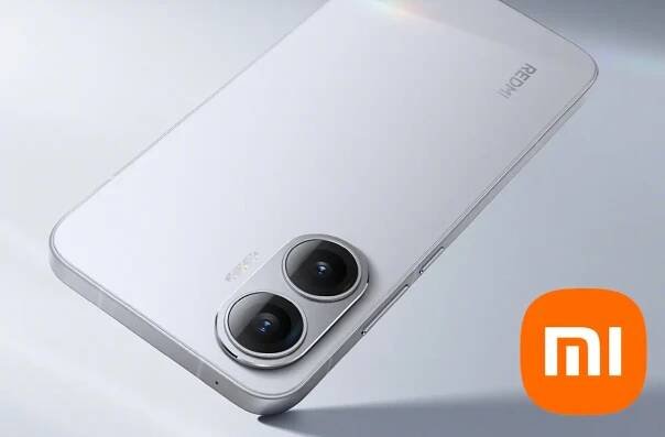 redmi turbo 4 zadni strana stribrna s logem