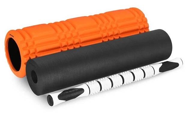 Spokey MIX ROLL Masážní fitness válec 3v1 45 cm oranžový | NAMAKANEJ.cz