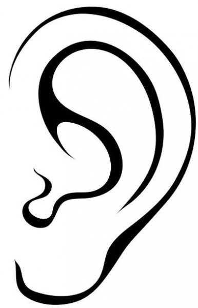 ucho - human ear cutout stock ilustrace