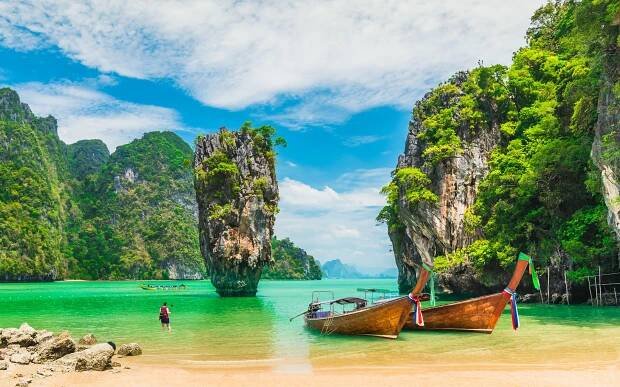 Andamanské moře - skála v zátoce Phang Nga označovaná jako ostrov Jamese Bonda