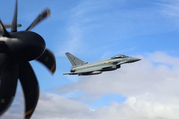 Typhoon flying, taken from inside Atlas.
