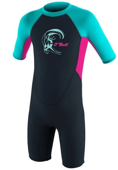 Toddler Reactor Girls II 2 mm Back Zip S/S slate/berry/light aqua