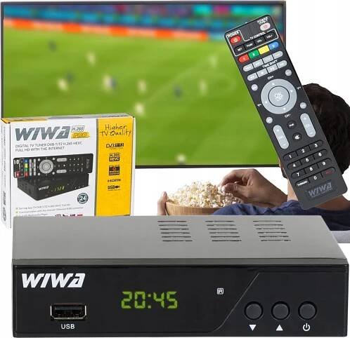 TUNER DEKODÉR POZEMNÍ HD TV DVB-T2 HEVC HDMI USB PILOT H.265 NAHRÁVÁNÍ