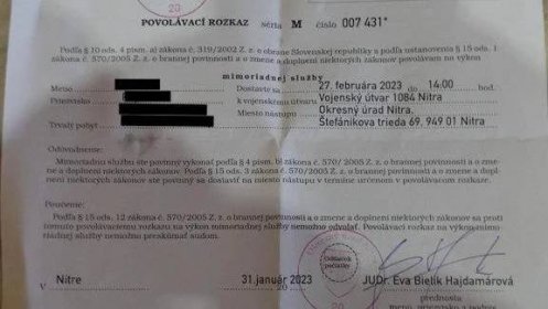 Slovákům chodí falešné povolávací rozkazy - Novinky