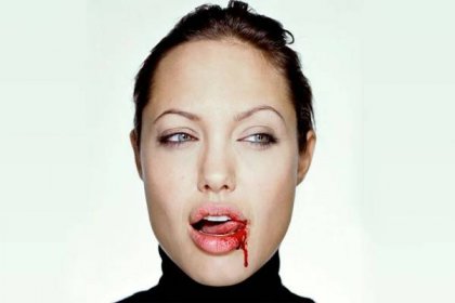 Bloody Angelina Jolie picture up for sale