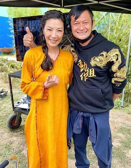 Andy with Michelle Yeoh on the set of Shang Chi