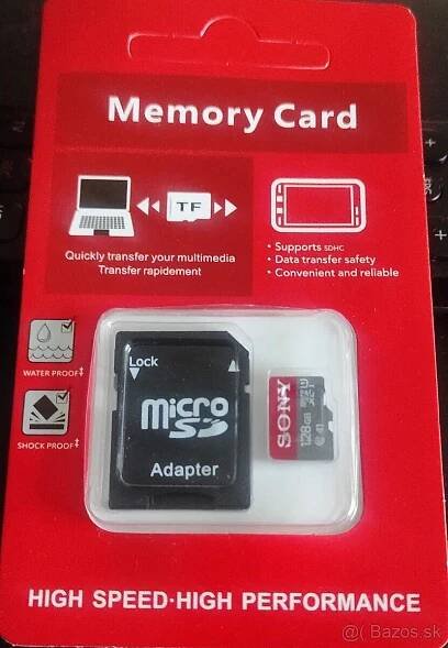 Micro sd karta 128 GB aj s adaptérom