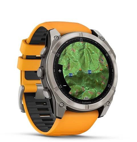 Garmin fenix 8 - 51 mm, AMOLED Sapphire, Titanium, Orange/Graphite silikonový řemínek