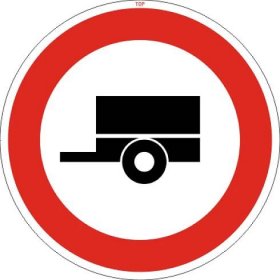 Dopravní značka B33 - Zákaz vjezdu motorových vozidel s přípojným vozidlem