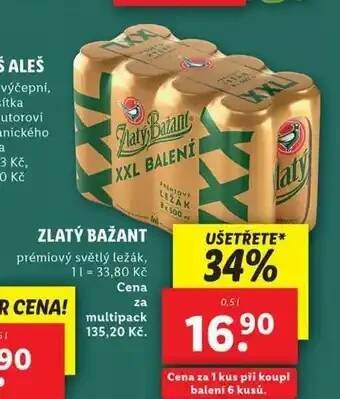 Lidl Pivo zlatý bažant nabídka