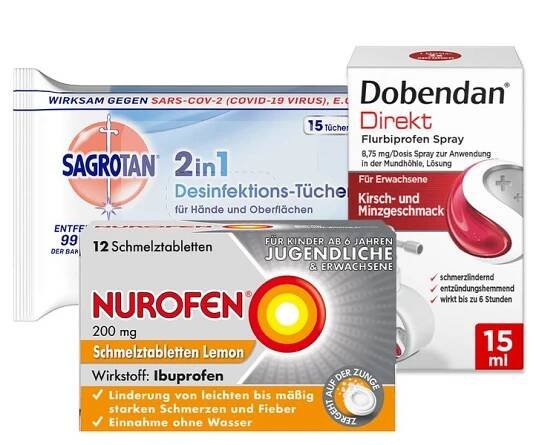 Set Dobendan® Direkt Flurbiprofen + NUROFEN® 200 mg + SAGROTAN® 2in1