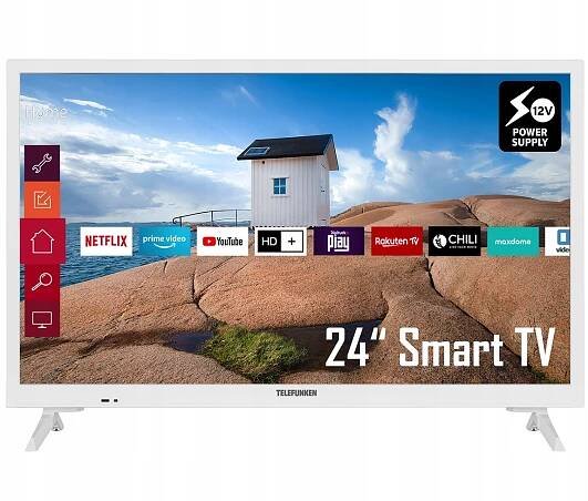 12V SMART TV 24 PALCŮ PRO WiFi KARTU HEVC DVB-T2