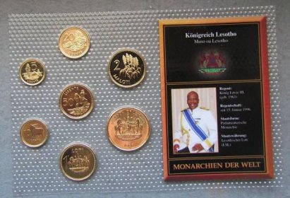 Lesotho. Monarchie světa Sada pozlacených mincí