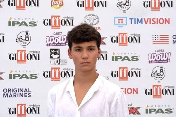 Giffoni Valle piana, SA, Itálie-22. červenec 2019: Francesco Tozzi na filmovém festivalu v Giffoni 2019-22. července 2019 v Giffoni Valle piana, Itálie — Stock obrázek