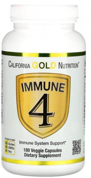 Immune 4, Vitamin D3, 1,000 IU, 25 mcg μg + vit. C, zinek, selen, 180 tablet, California Gold Nutrition