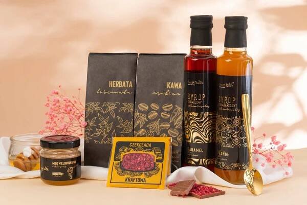 SET DÁRKOVÝ KOŠ dárek sirupy čaj káva med přírodní box EAN (GTIN) 5905342120315