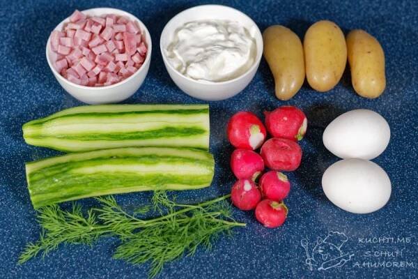 Osvěžující polévka okroška - ingredience