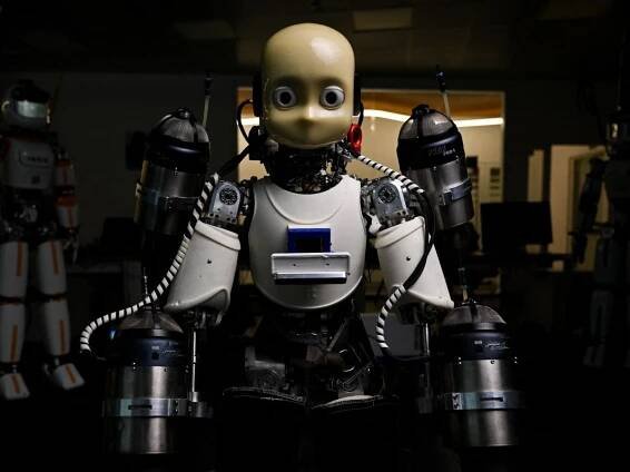 Intrepid baby-faced robot dons a jetpack for its next adventure — becoming the first humanoid robot to fly