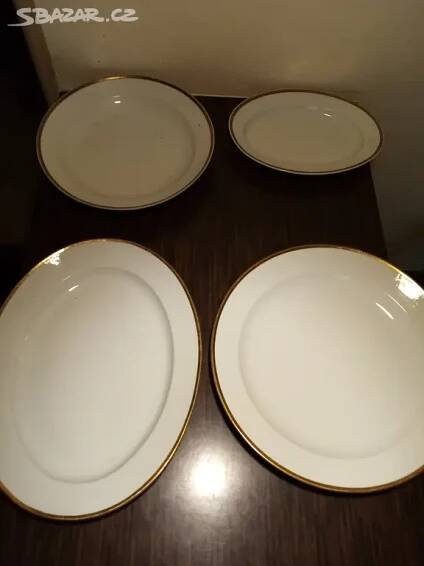 Míšeň 4 ks obří talíře 1820 Míšeňský porcelán