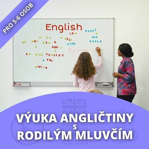 Výuka Anglického jazyka s rodilým mluvčím - pro 5 až 6 osob (cena za 12 lekcí)