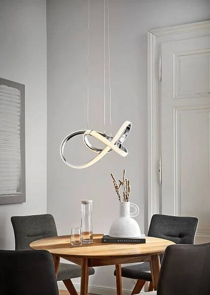ZÁVĚSNÉ LED SVÍTIDLO, 55/150 cm  - barvy chromu, Design, kov/plast (55/150cm) - Dieter Knoll