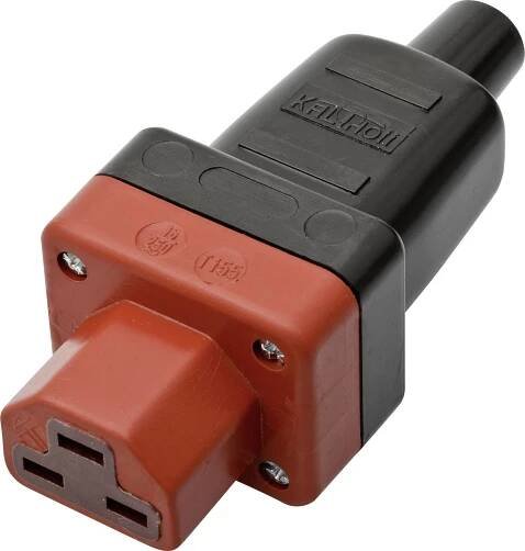 Kalthoff 444008 IEC konektor C15/C16 444 zásuvka, rovná Počet kontaktů: 2 + PE 16 A černá, červená 1 ks