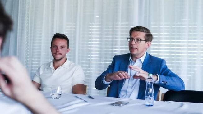 Michal Chládek s ministrem dopravy Martinem Kupkou (ODS)