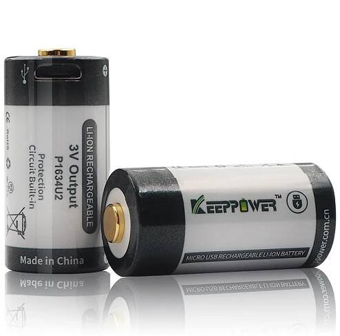Nabíjacia batéria Keeppower P1634U1 RCR123A Micro USB 16340 3,0 V 1000mAh x2