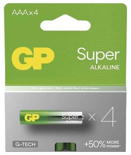 EMOS Alkalická baterie GP Super AAA (LR03), 4 ks B01114 | Žárovky.cz