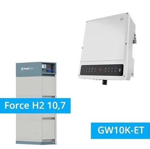 FVE sestava Goodwe ET Plus-GW10K-ET+Pylontech Force H2 10,7