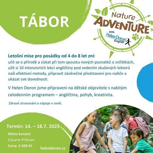Helen Doron Angličtina – Tábor Nature Adventure pro děti od 4 – 8 let